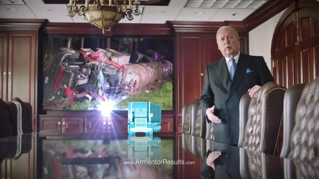 Glenn Armentor 18-wheeler accident video still