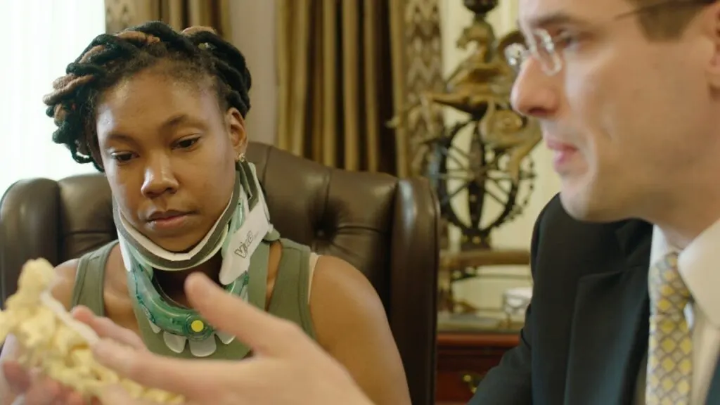 Attorney explaining a spinal injury to a client – What We Can Offer video still